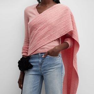 NWT Hellessy Colt Cashmere Sweater with Shoulder Scarf, size M